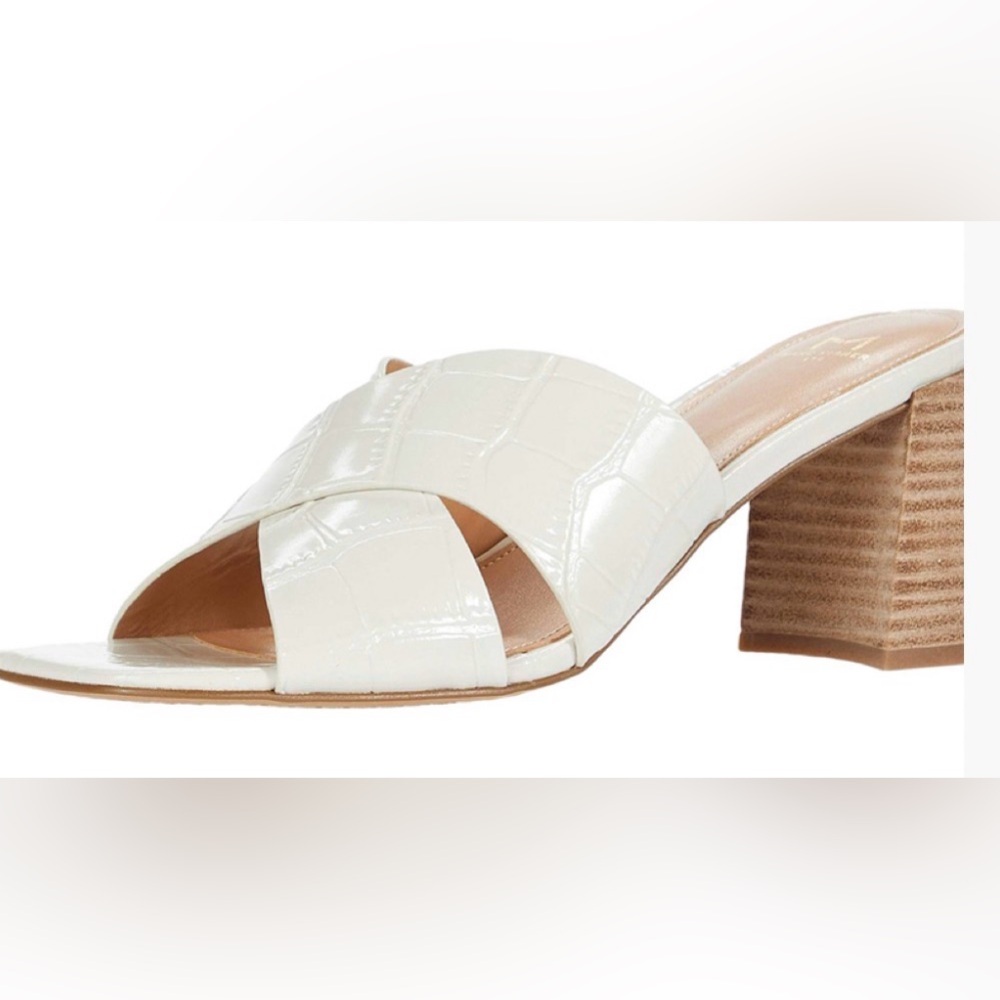 Women’s Marc Fischer Cream Crocodile-Embossed Slide Heel